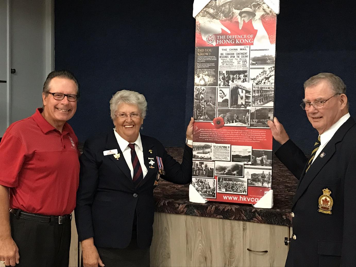 Unveiling plaque with Mayor Johansen, Carol Hadley and Dennis Stewart