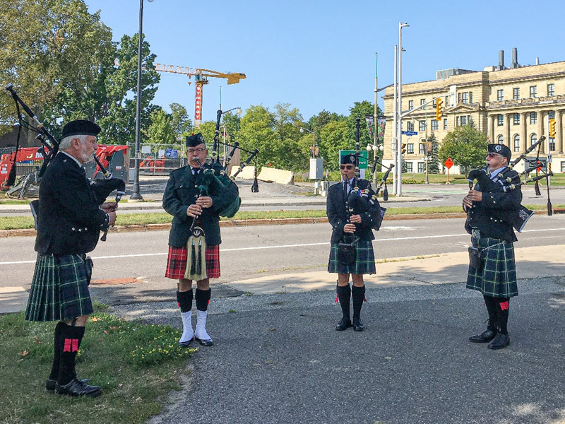 Members of Sons of Scotland Pipe Band