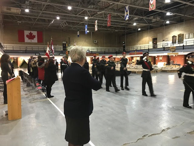 Carol, reviewing the Winnipeg Grenadier Cadets