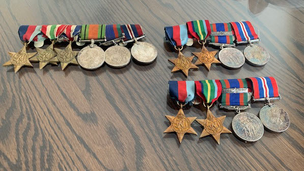 James Folster’s medals, (right) Herbert’s and 
				Donald’s medals