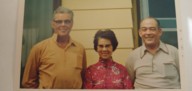 Leonard (left) with Maria and Edo Da Silva