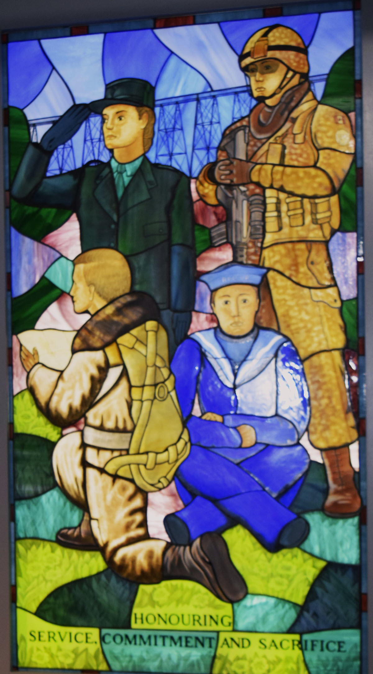 Stained Glass Window Armed Forces, Lethbridge Military Museum